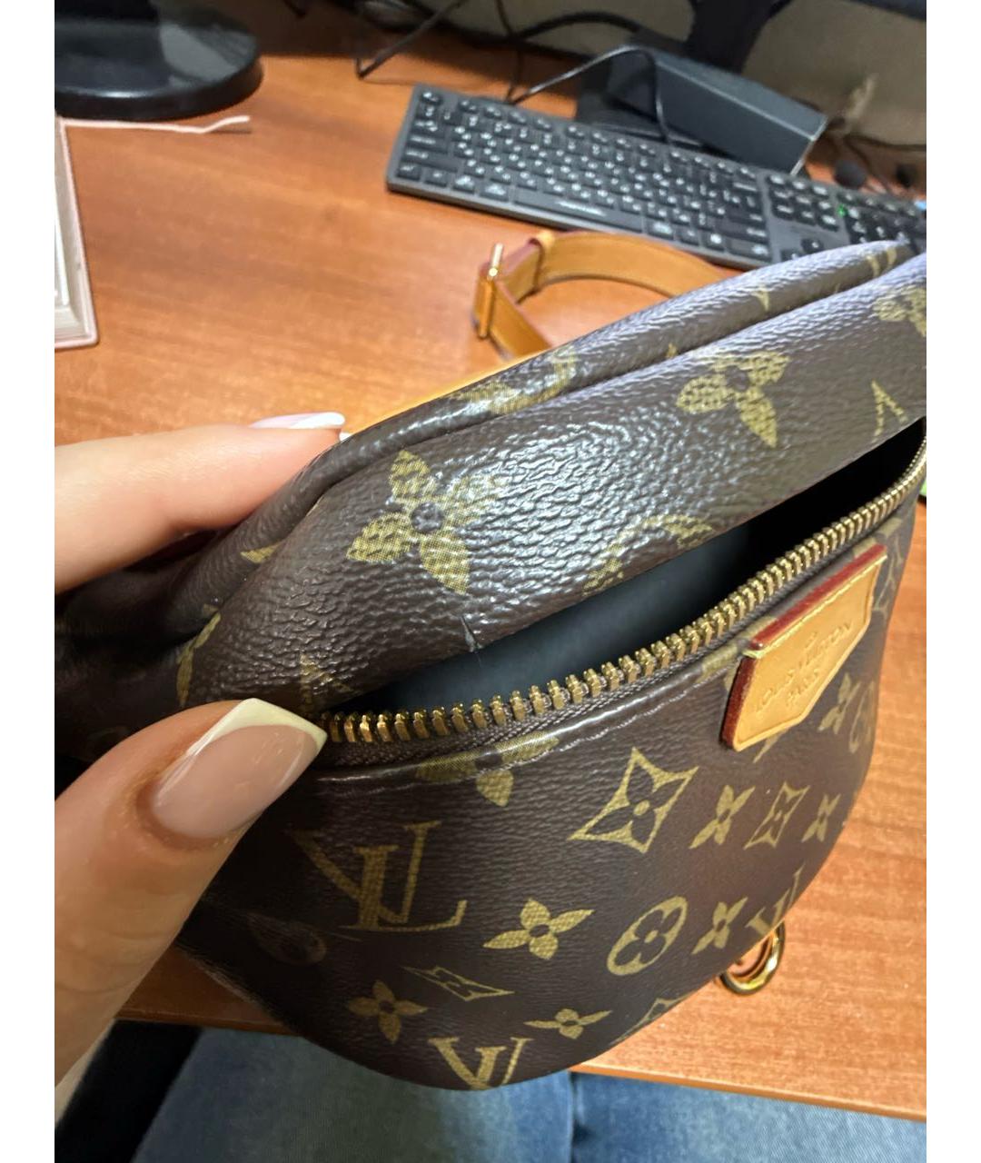 LOUIS VUITTON Коричневая канва сумка через плечо, фото 6