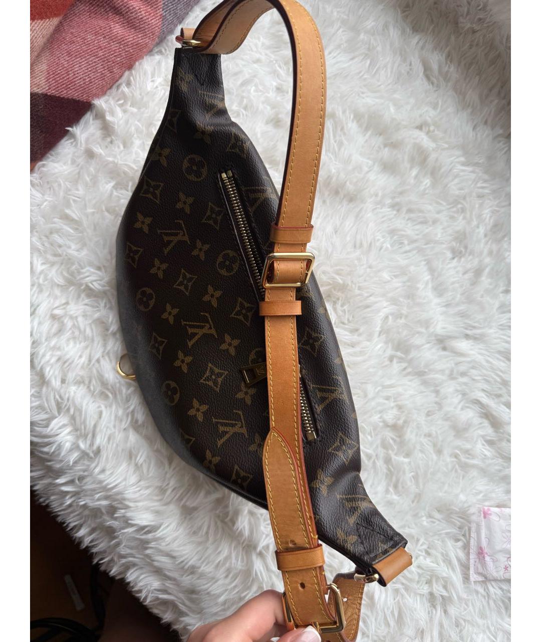 LOUIS VUITTON Коричневая канва сумка через плечо, фото 3