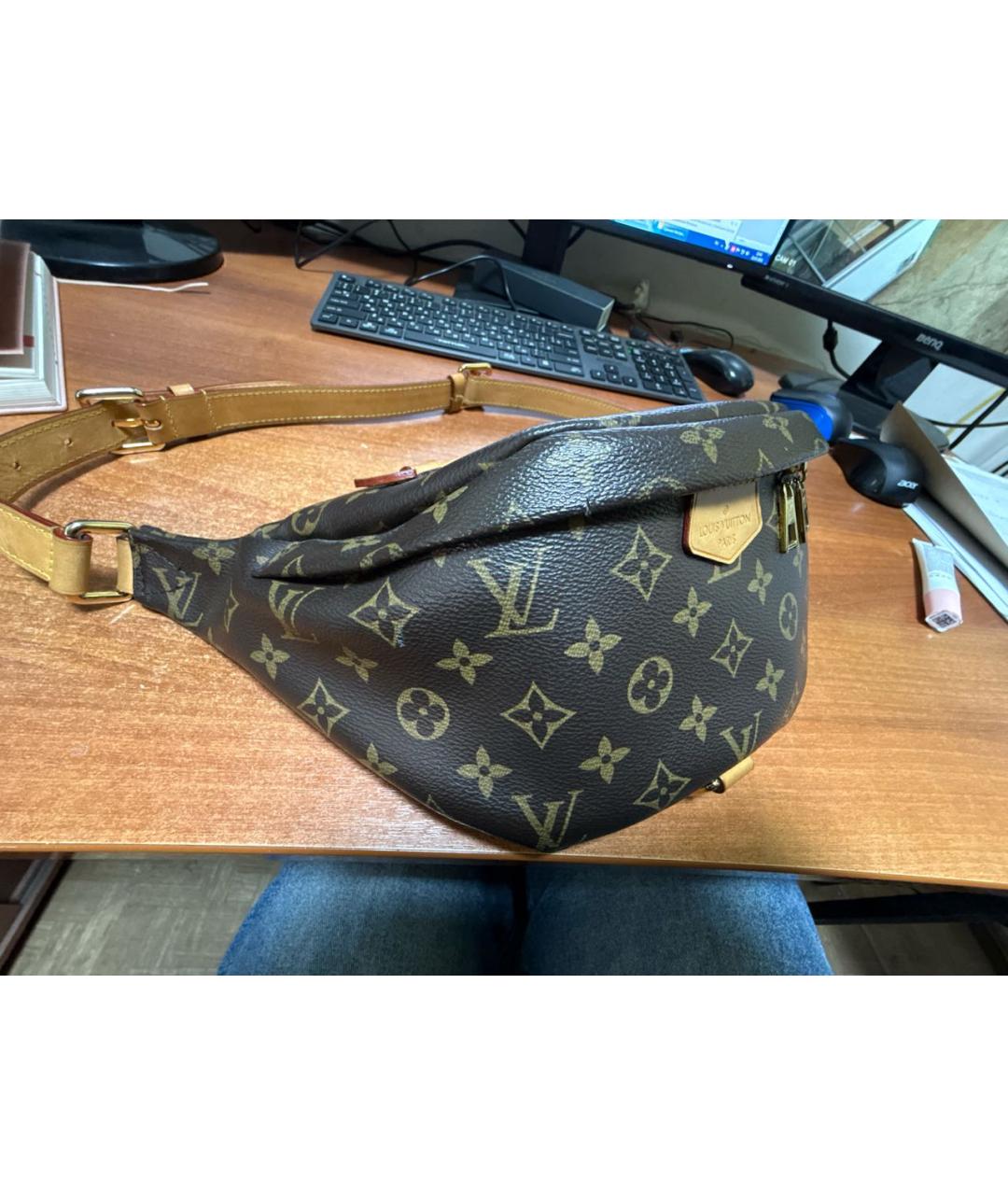 LOUIS VUITTON Коричневая канва сумка через плечо, фото 2