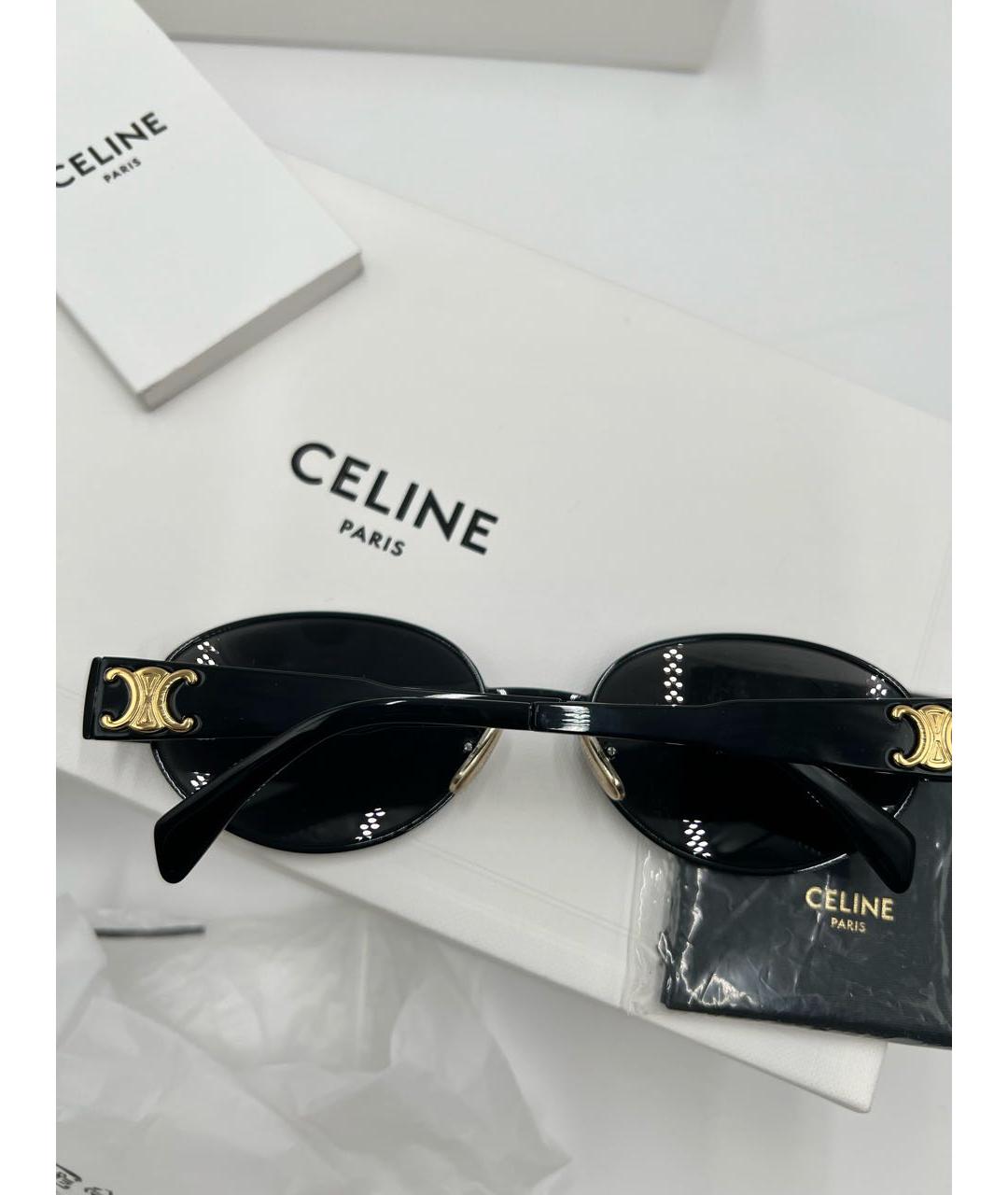 CELINE Черные металлические солнцезащитные очки, фото 4