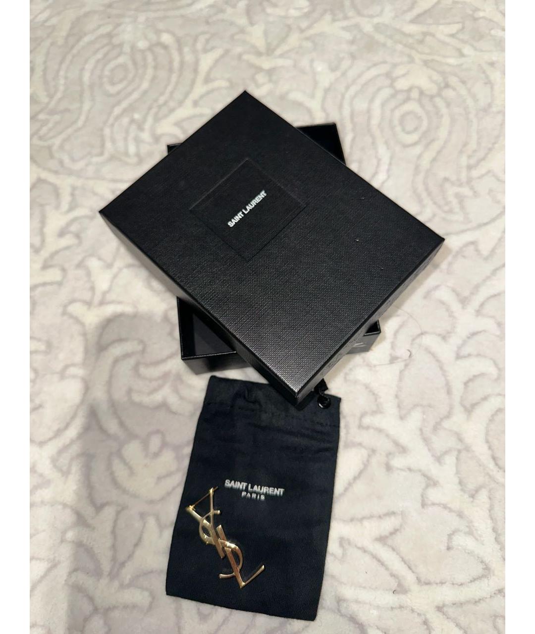 SAINT LAURENT Золотые латунные серьги, фото 7