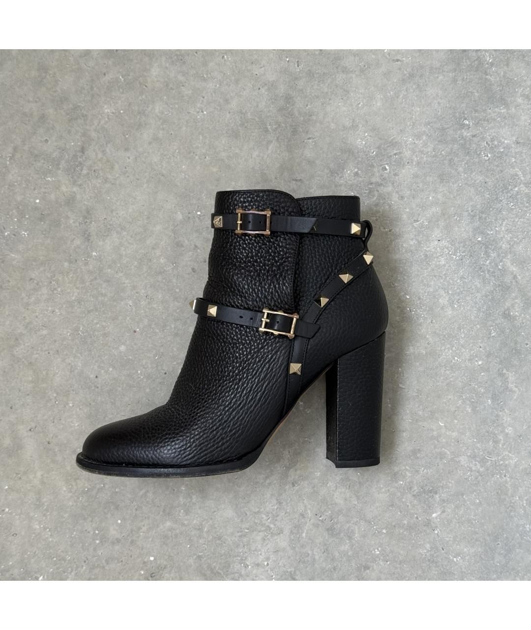 VALENTINO Черные кожаные ботильоны, фото 10
