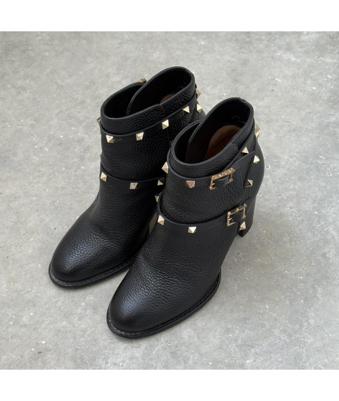 VALENTINO Черные кожаные ботильоны, фото 2