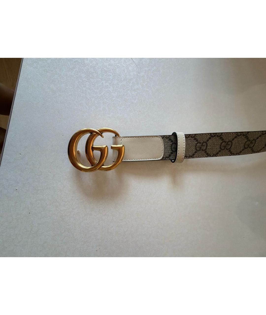 GUCCI Белый кожаный ремень, фото 2