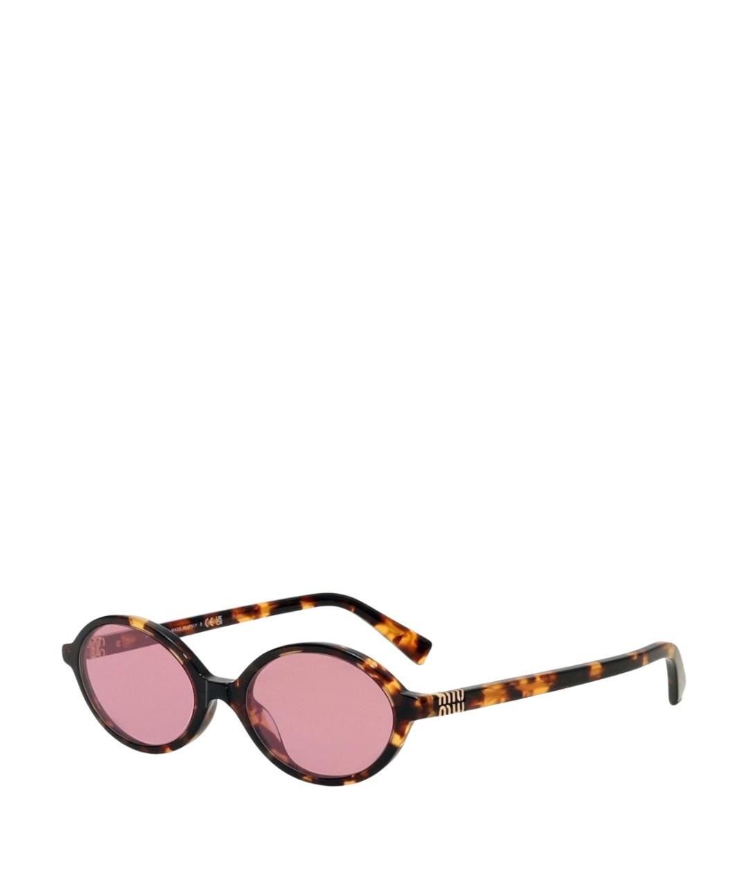 MIU MIU Коричневые пластиковые солнцезащитные очки, фото 1