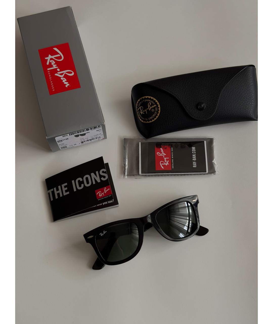 RAY BAN Черные солнцезащитные очки, фото 2