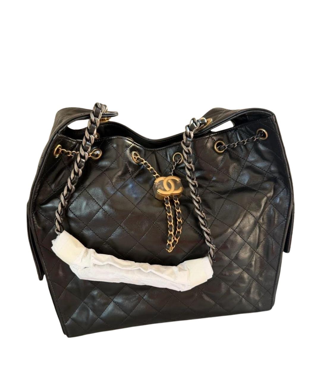 CHANEL Черная кожаная сумка тоут, фото 1