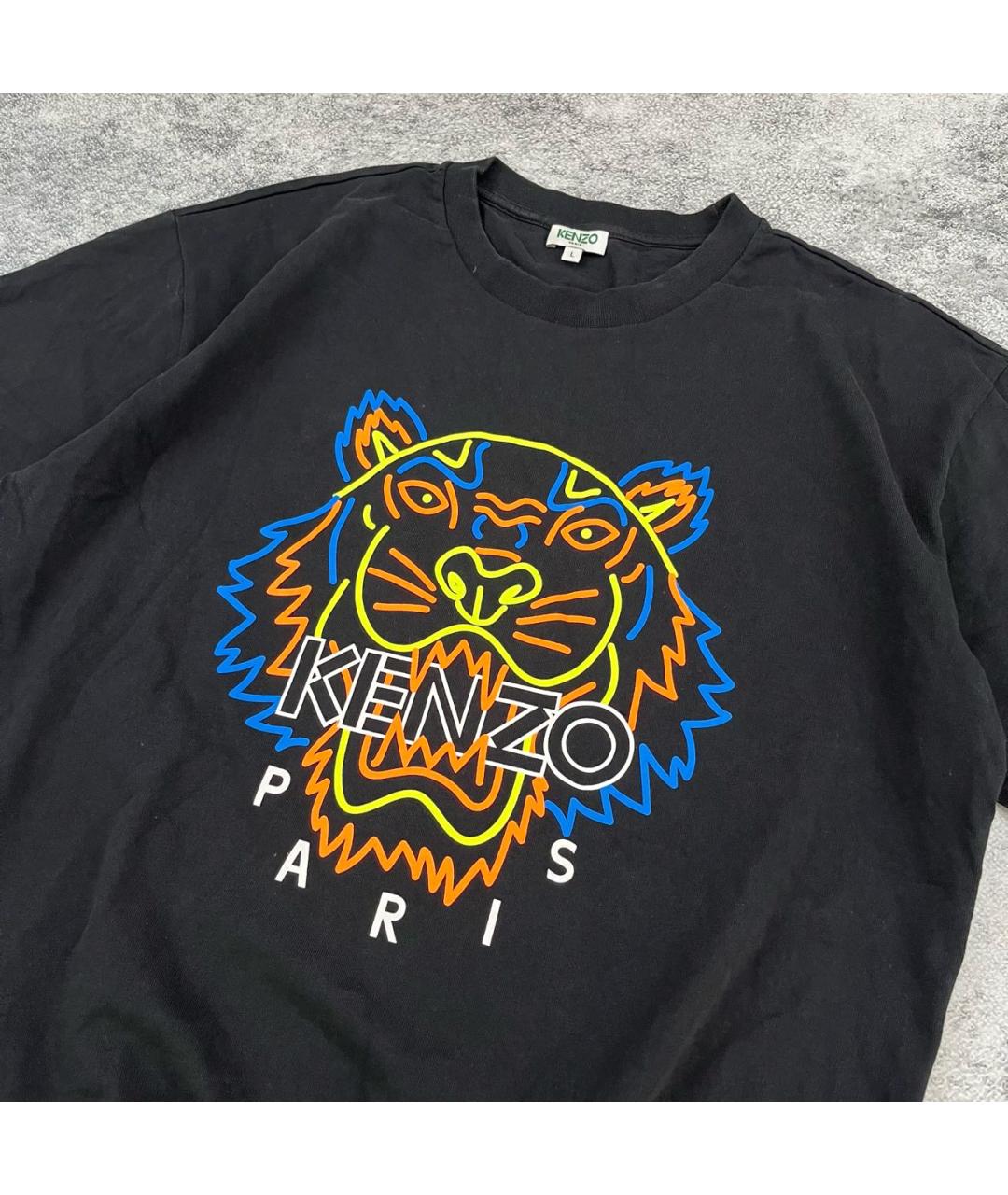 KENZO Черная хлопковая футболка, фото 2
