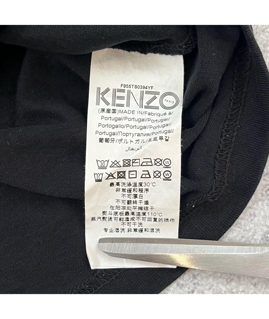 KENZO Черная хлопковая футболка, фото 5