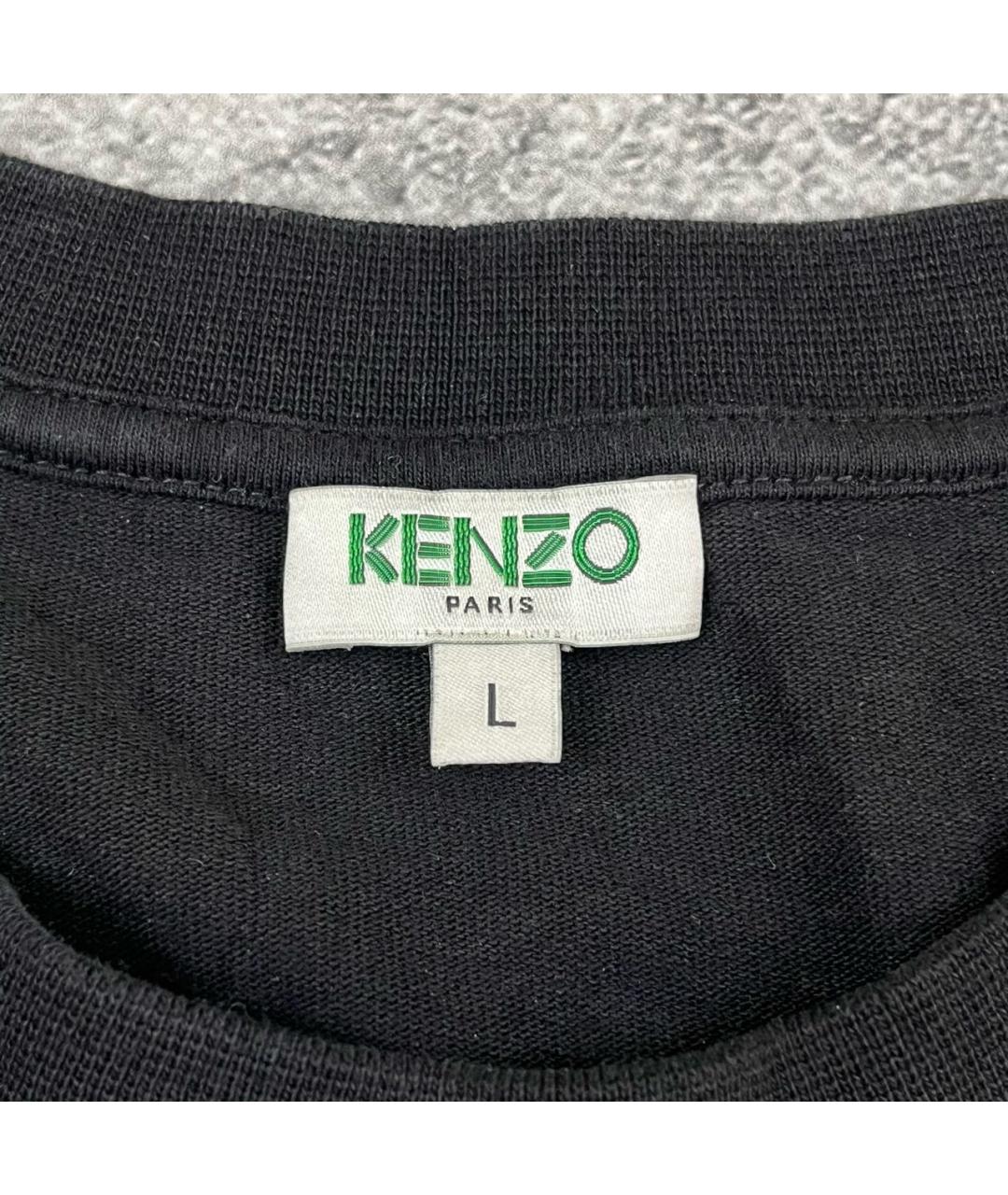 KENZO Черная хлопковая футболка, фото 3