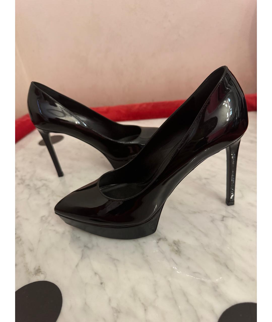 SAINT LAURENT Черные туфли из лакированной кожи, фото 6