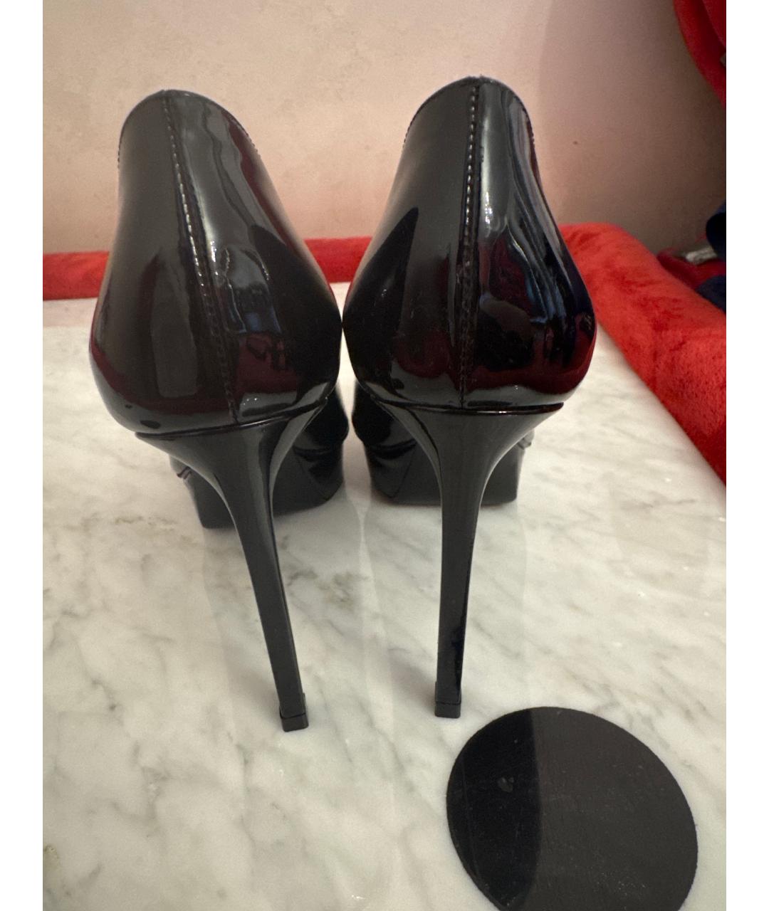 SAINT LAURENT Черные туфли из лакированной кожи, фото 4