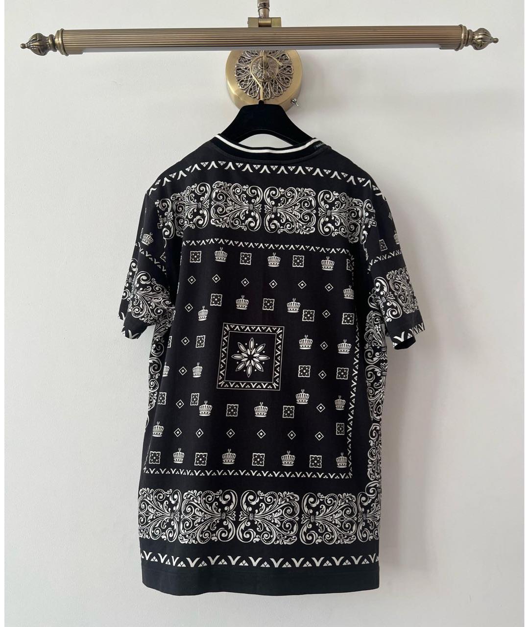 DOLCE&GABBANA Черная хлопковая футболка, фото 2