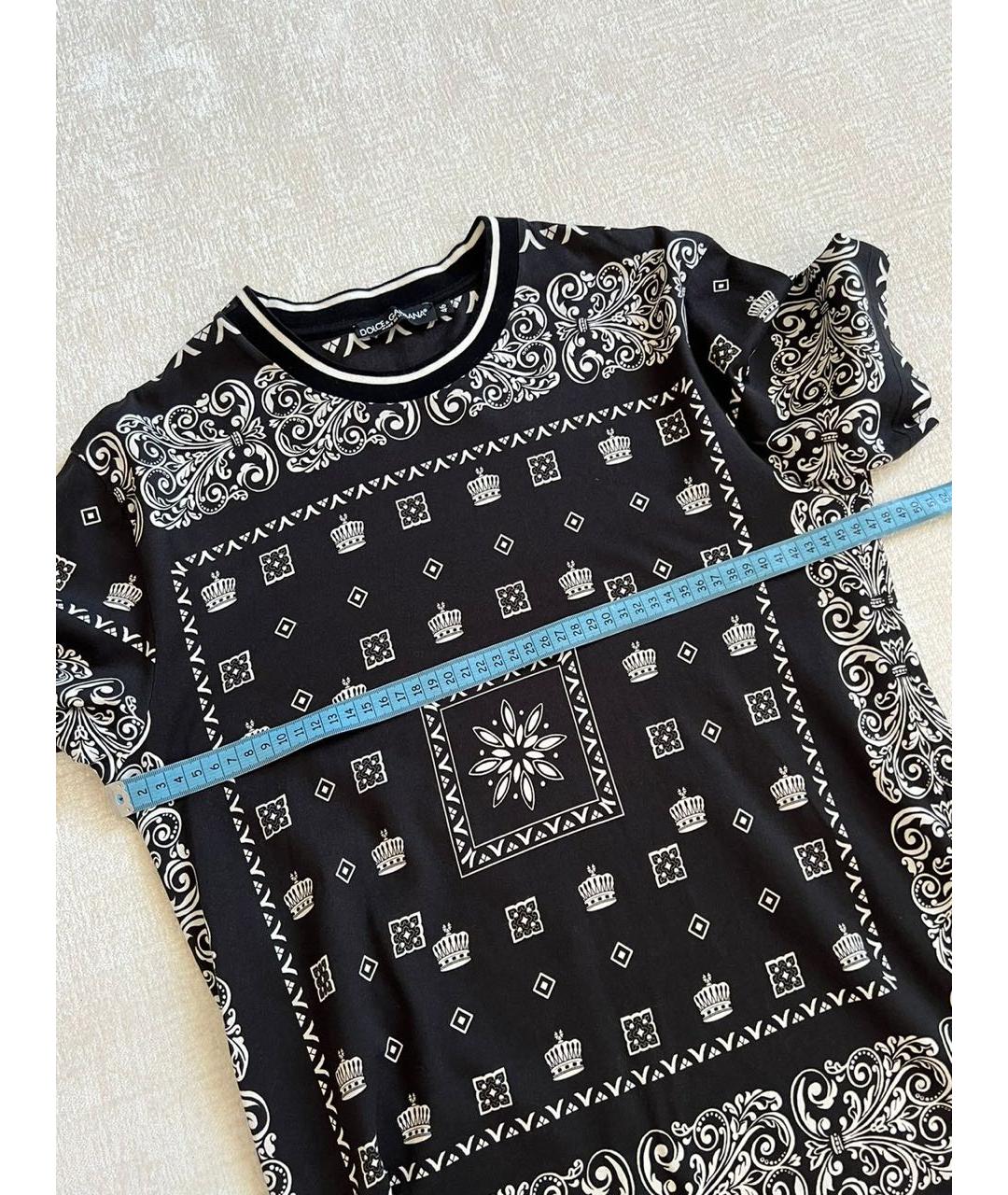 DOLCE&GABBANA Черная хлопковая футболка, фото 4