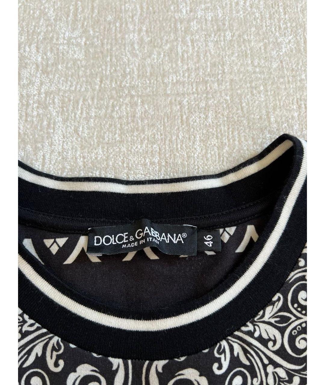 DOLCE&GABBANA Черная хлопковая футболка, фото 5