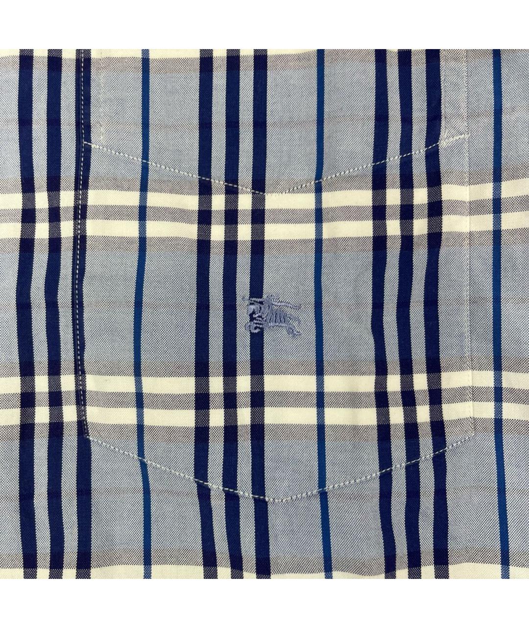 BURBERRY Синяя хлопковая кэжуал рубашка, фото 3
