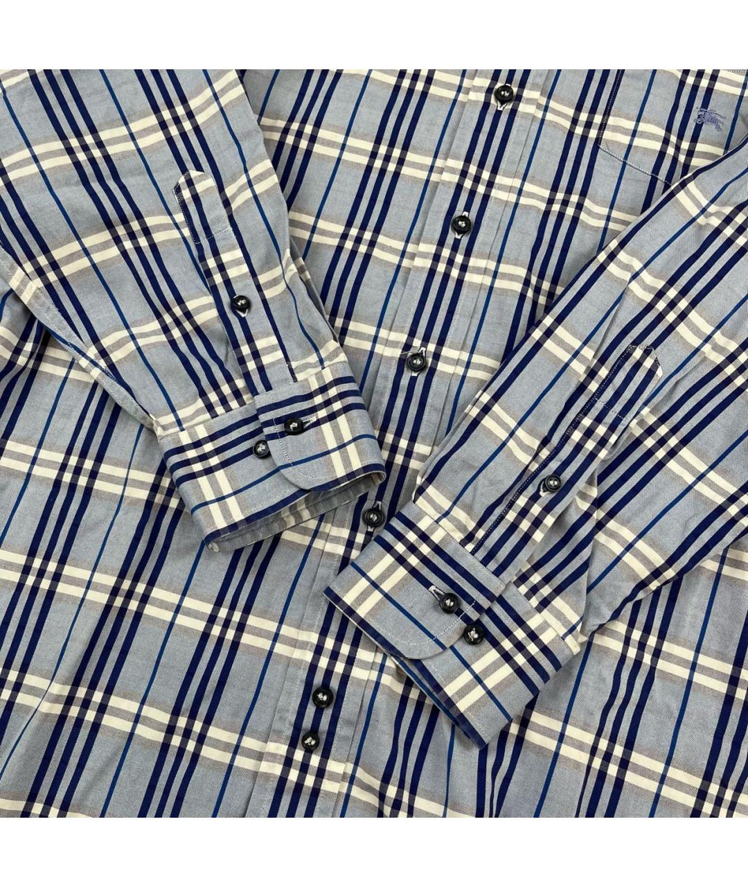 BURBERRY Синяя хлопковая кэжуал рубашка, фото 4