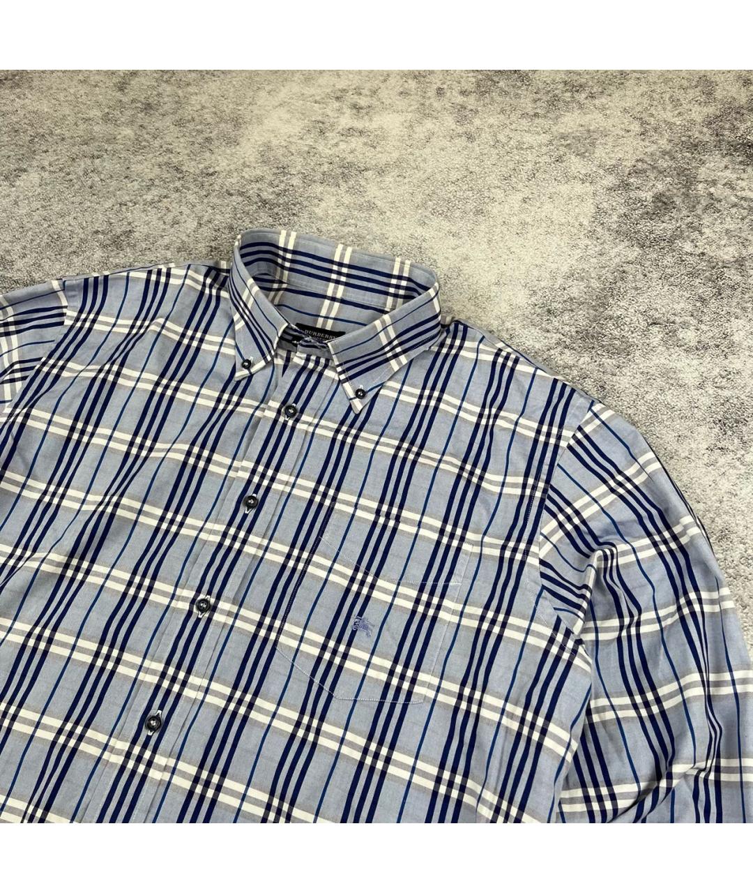 BURBERRY Синяя хлопковая кэжуал рубашка, фото 2