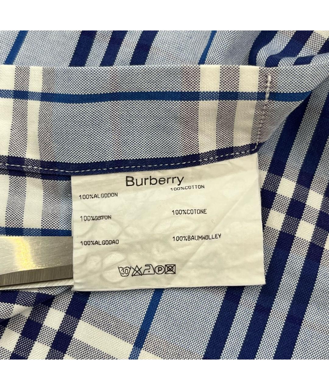 BURBERRY Синяя хлопковая кэжуал рубашка, фото 7