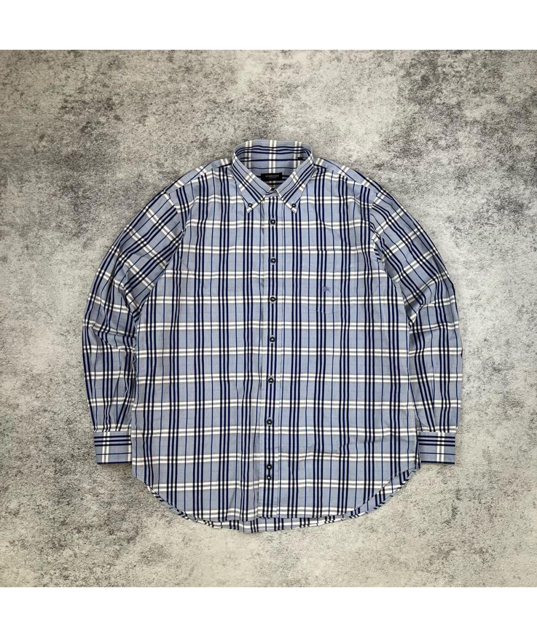 BURBERRY Синяя хлопковая кэжуал рубашка, фото 9