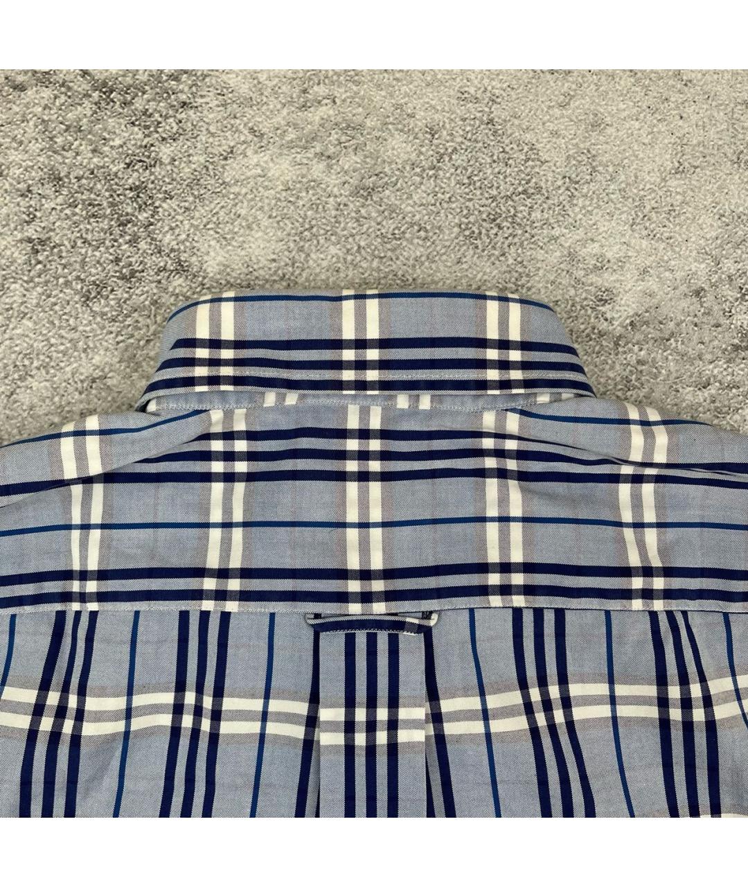 BURBERRY Синяя хлопковая кэжуал рубашка, фото 6
