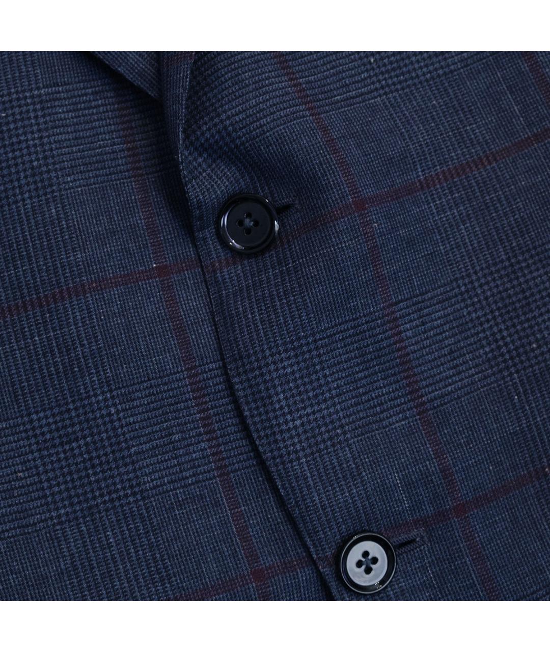 ZEGNA Темно-синий льняной пиджак, фото 4