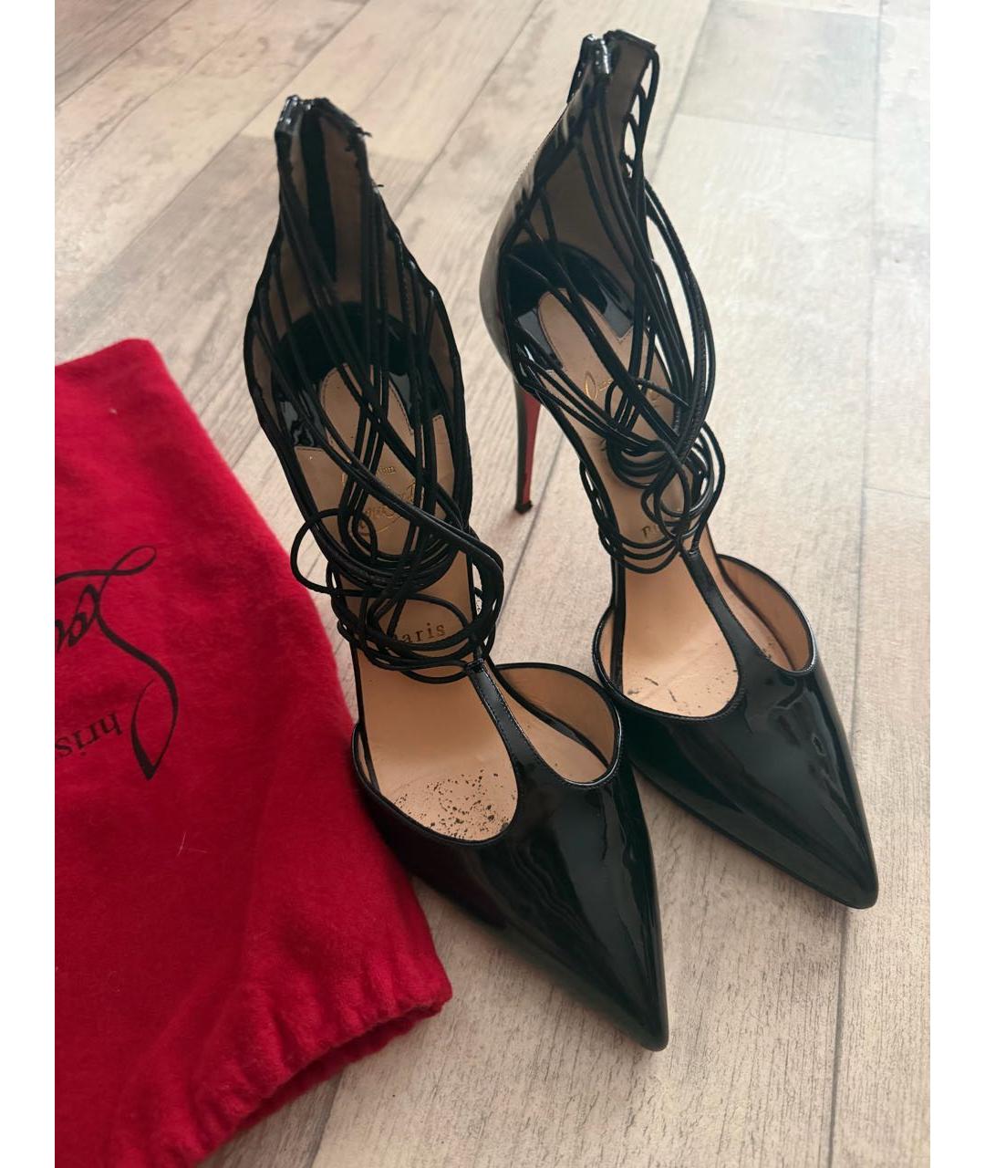 CHRISTIAN LOUBOUTIN Черные туфли из лакированной кожи, фото 5