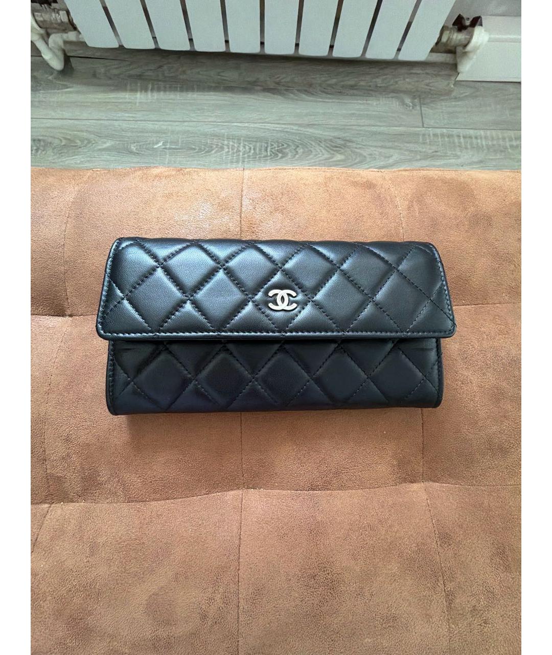 CHANEL Черный кожаный кошелек, фото 7