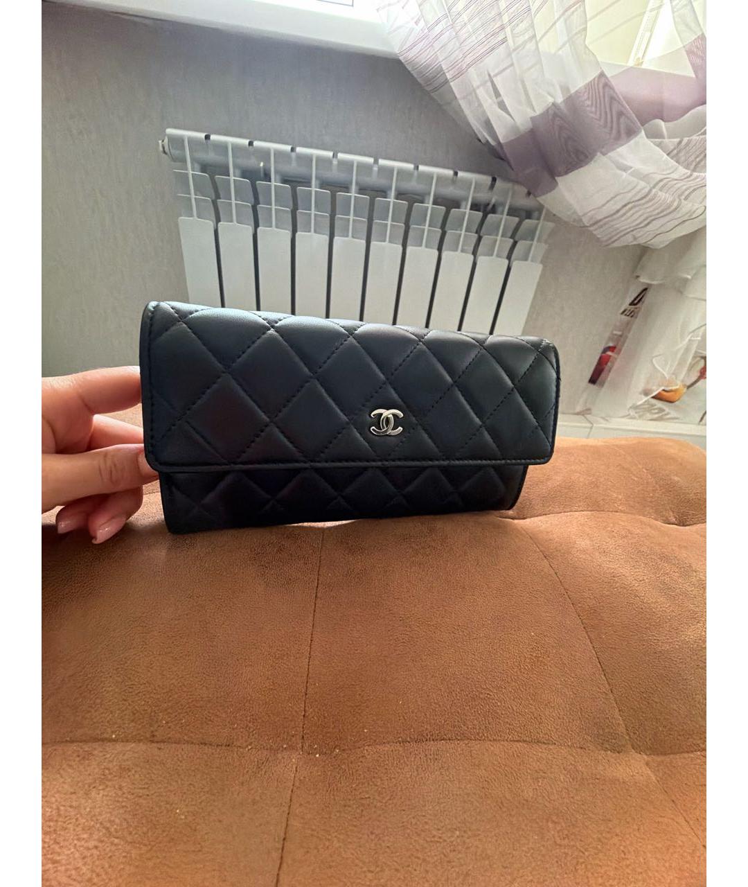 CHANEL Черный кожаный кошелек, фото 2