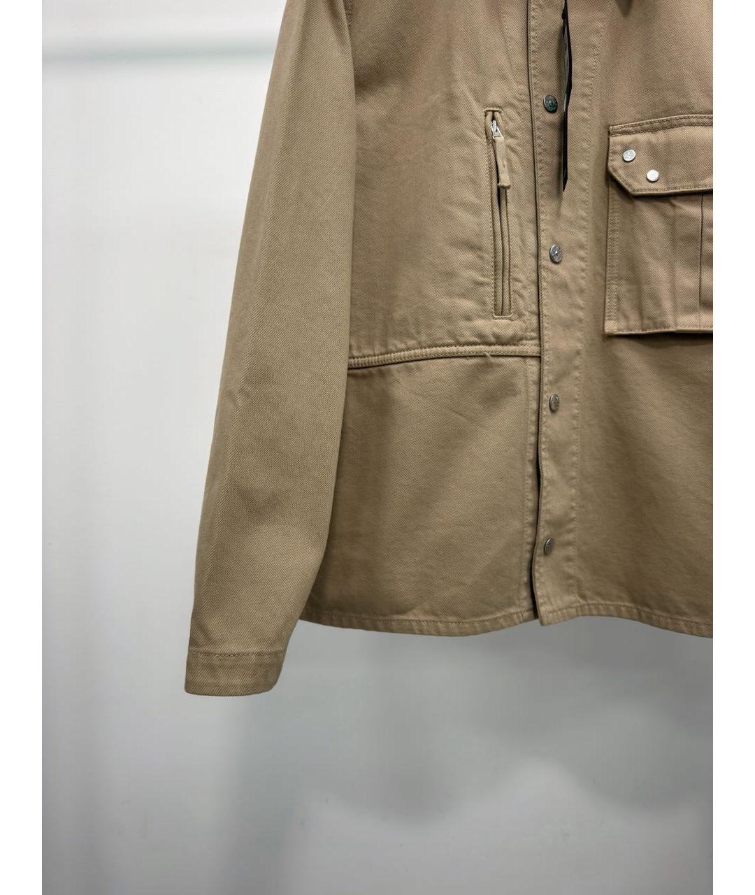 STONE ISLAND Бежевая хлопковая кэжуал рубашка, фото 3