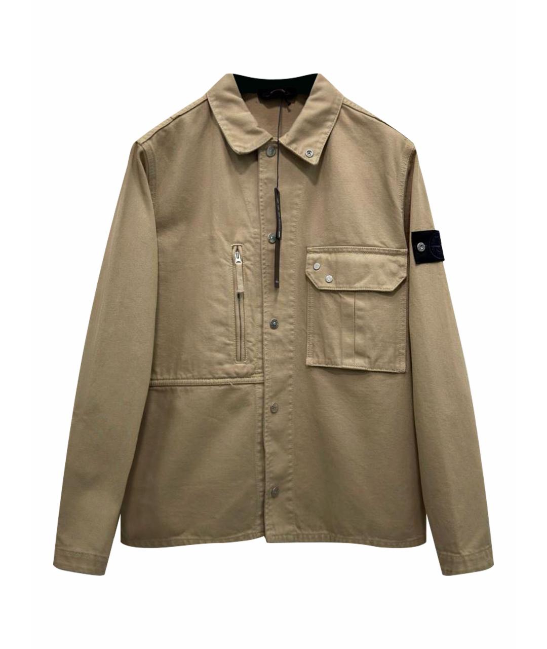 STONE ISLAND Бежевая хлопковая кэжуал рубашка, фото 1