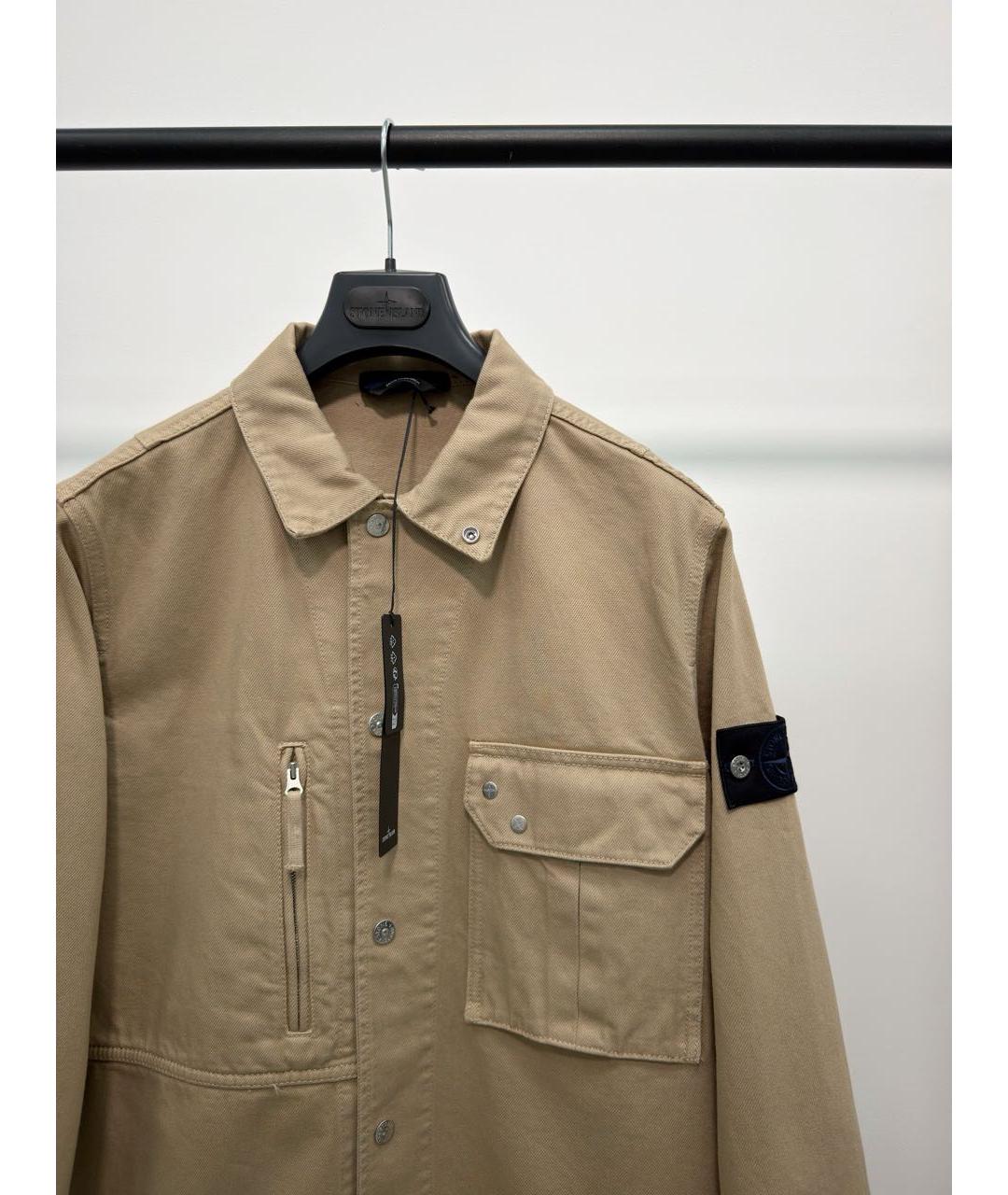 STONE ISLAND Бежевая хлопковая кэжуал рубашка, фото 2