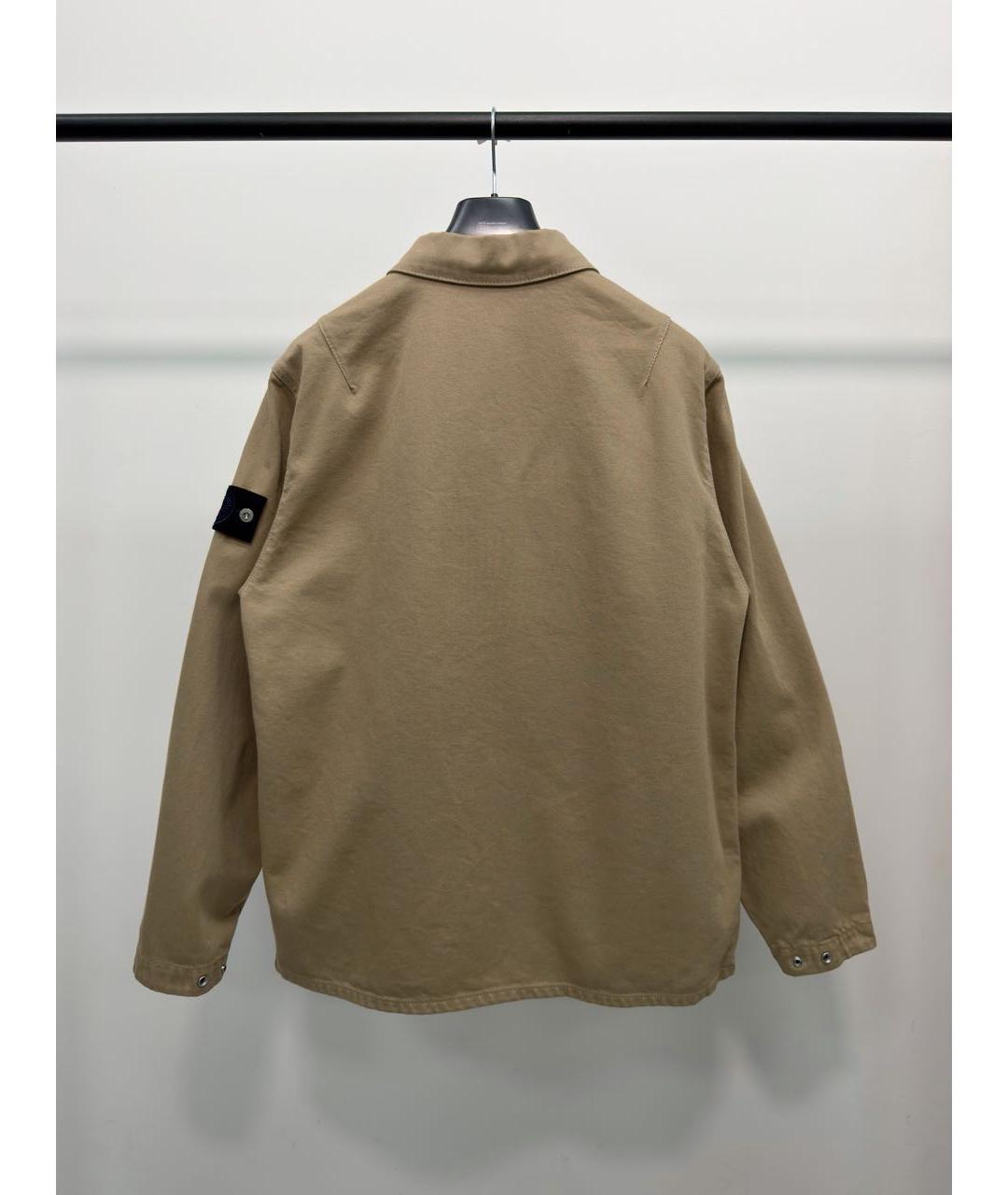 STONE ISLAND Бежевая хлопковая кэжуал рубашка, фото 4