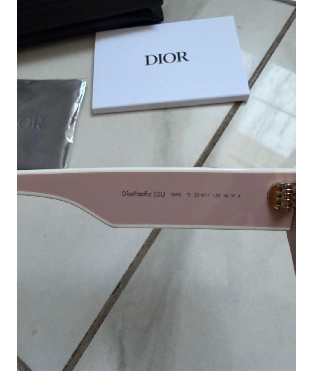 CHRISTIAN DIOR Бежевые пластиковые солнцезащитные очки, фото 6