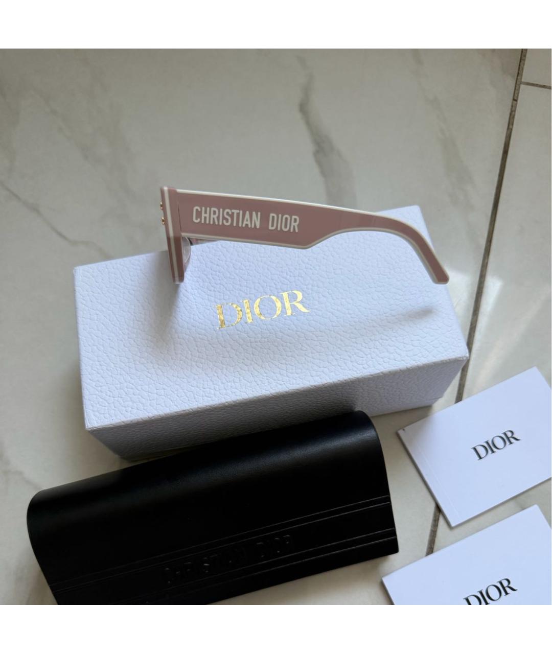 CHRISTIAN DIOR Бежевые пластиковые солнцезащитные очки, фото 2