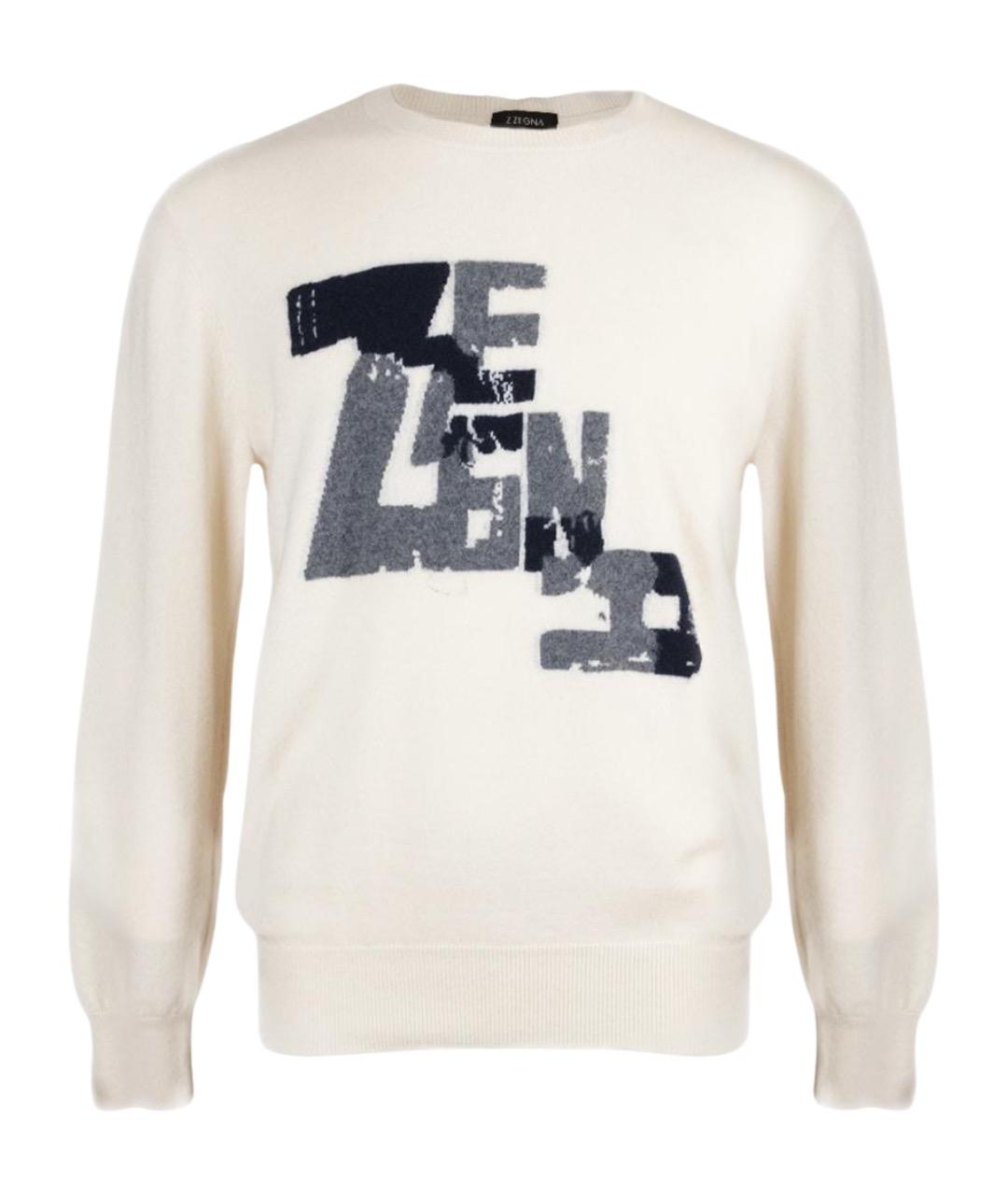ZEGNA Белый кашемировый джемпер / свитер, фото 1