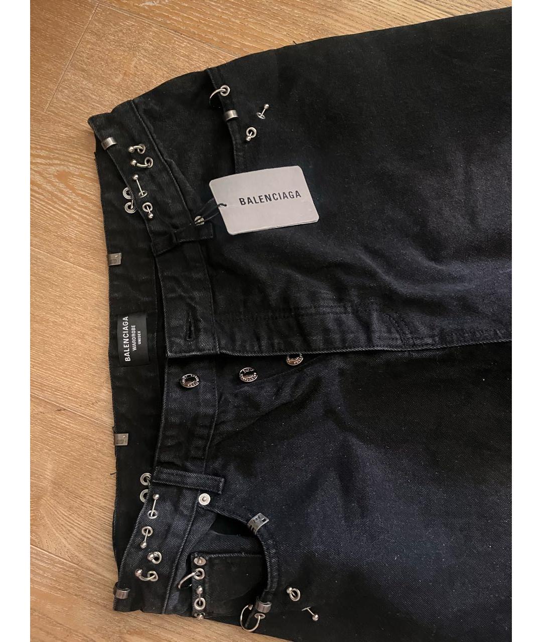 BALENCIAGA Черные хлопковые прямые джинсы, фото 2