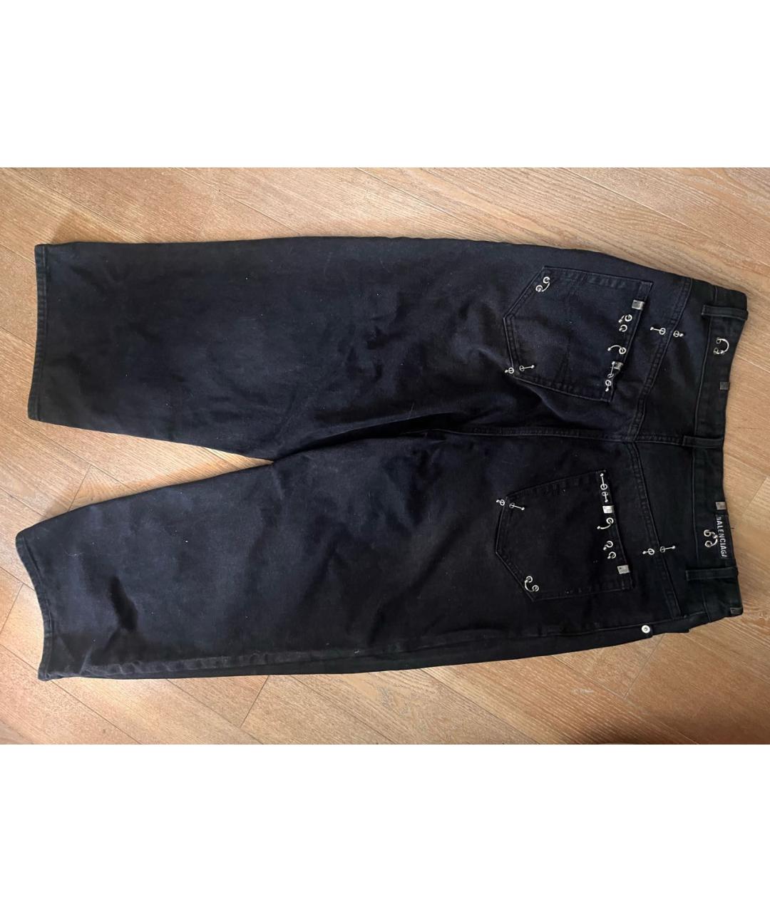 BALENCIAGA Черные хлопковые прямые джинсы, фото 4