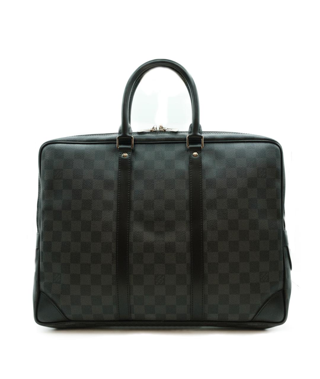 LOUIS VUITTON Черный канва портфель, фото 7