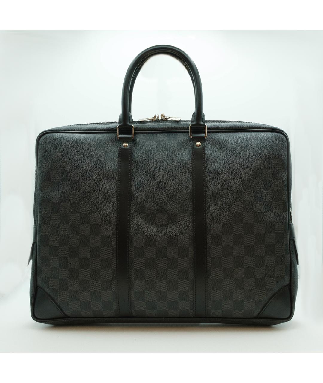 LOUIS VUITTON Черный канва портфель, фото 2