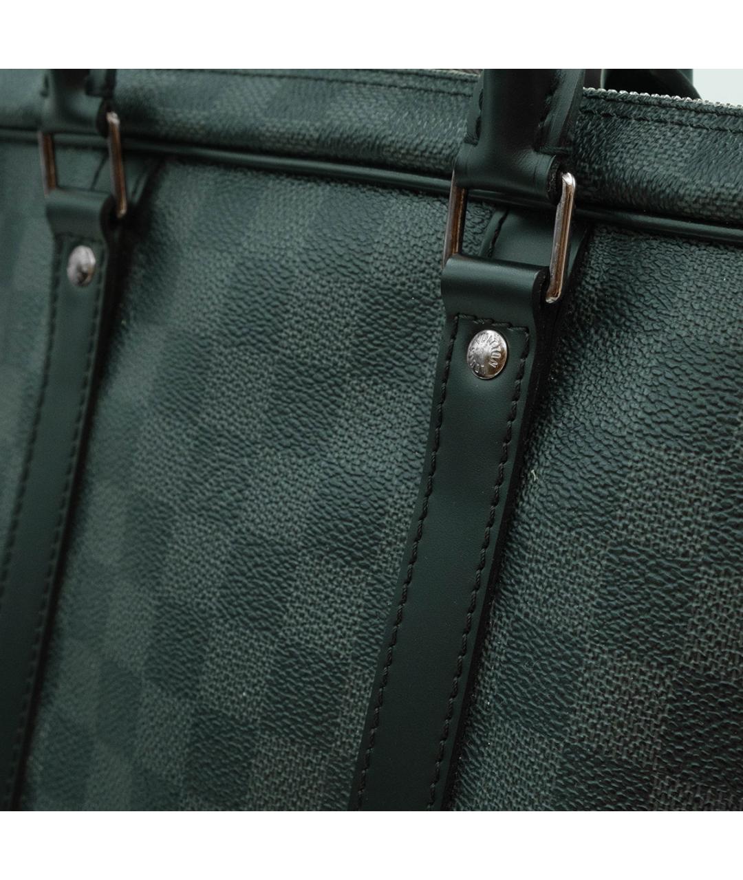 LOUIS VUITTON Черный канва портфель, фото 5