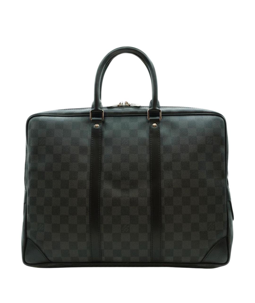 LOUIS VUITTON Черный канва портфель, фото 1