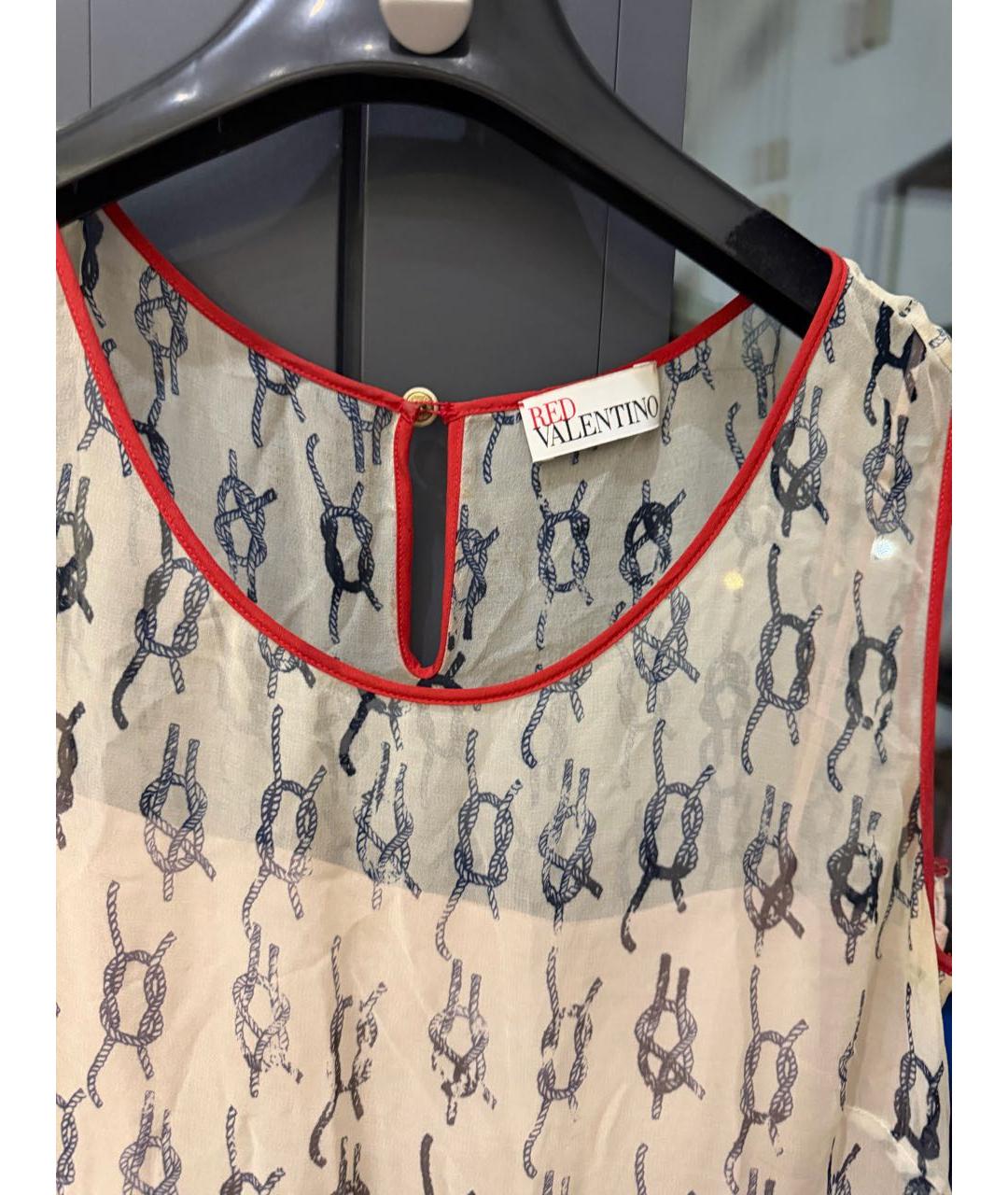 RED VALENTINO Коралловое шифоновое коктейльное платье, фото 3