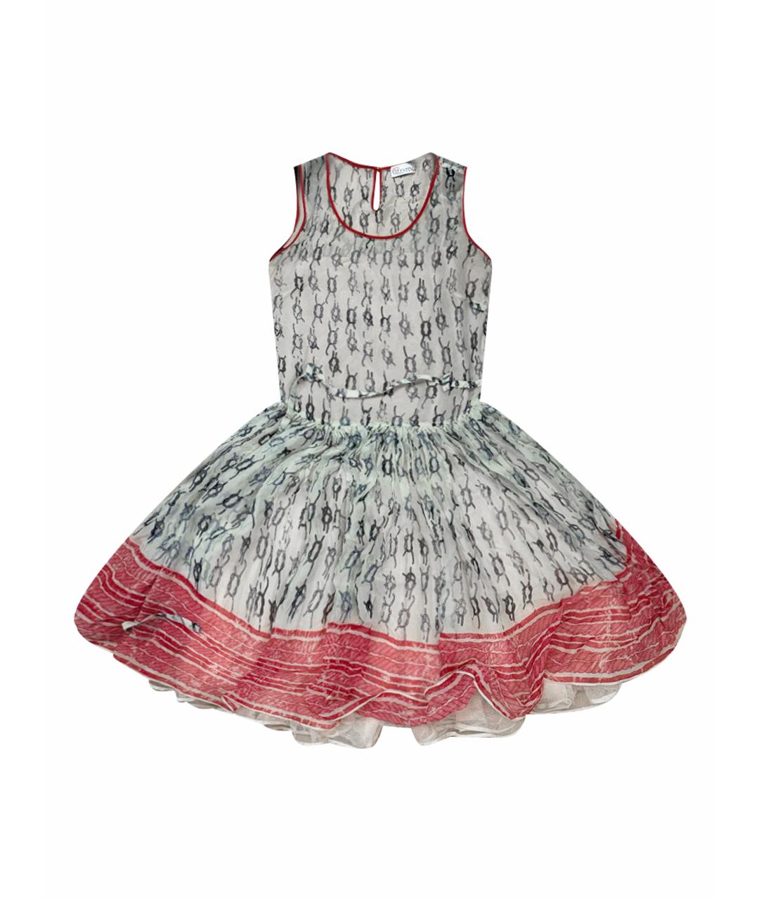 RED VALENTINO Коралловое шифоновое коктейльное платье, фото 1