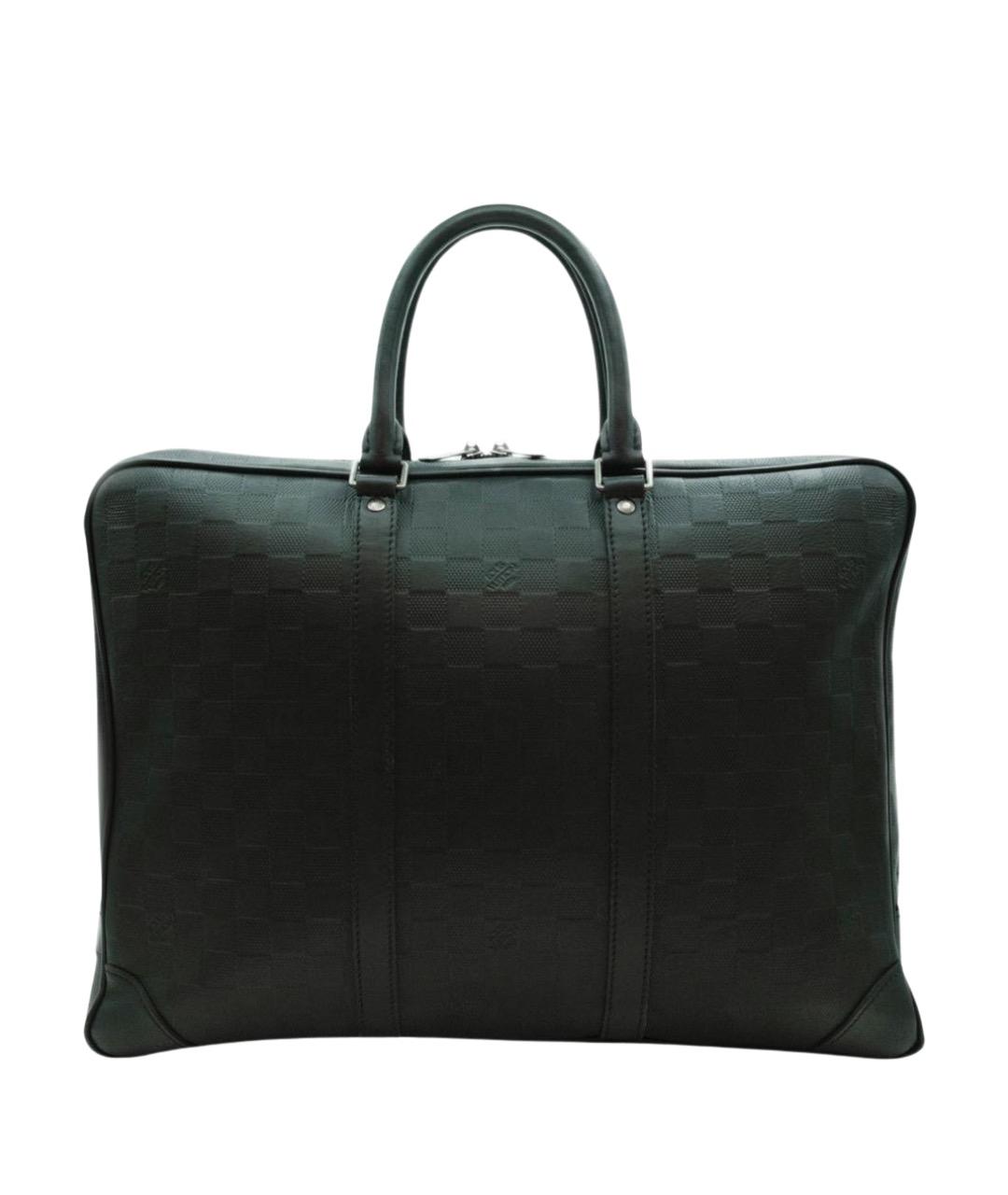 LOUIS VUITTON Черный кожаный портфель, фото 1