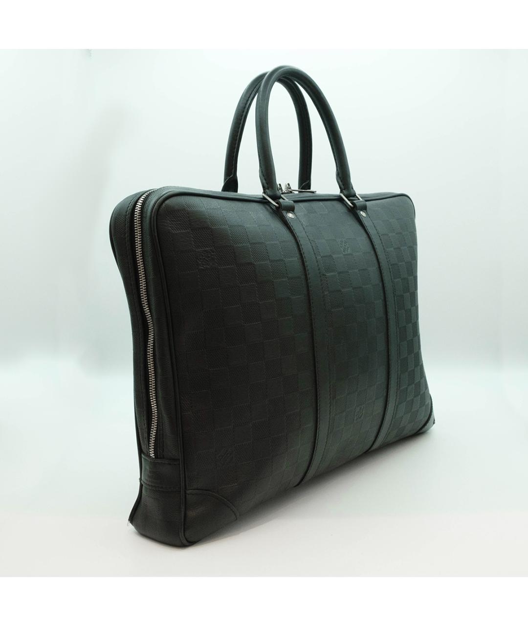 LOUIS VUITTON Черный кожаный портфель, фото 3