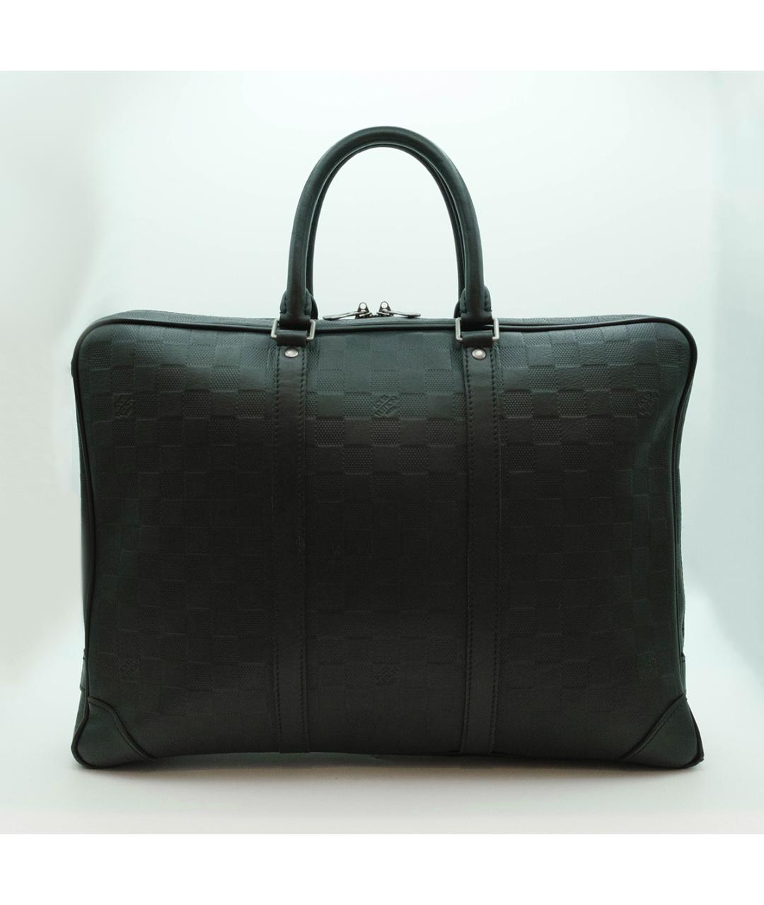 LOUIS VUITTON Черный кожаный портфель, фото 2