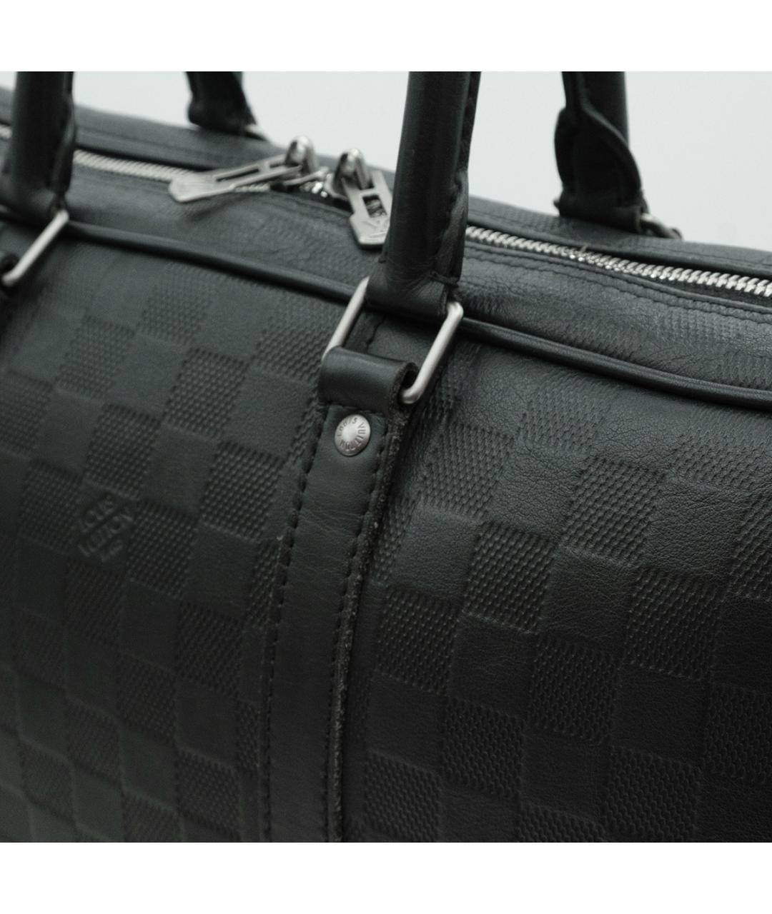 LOUIS VUITTON Черный кожаный портфель, фото 5