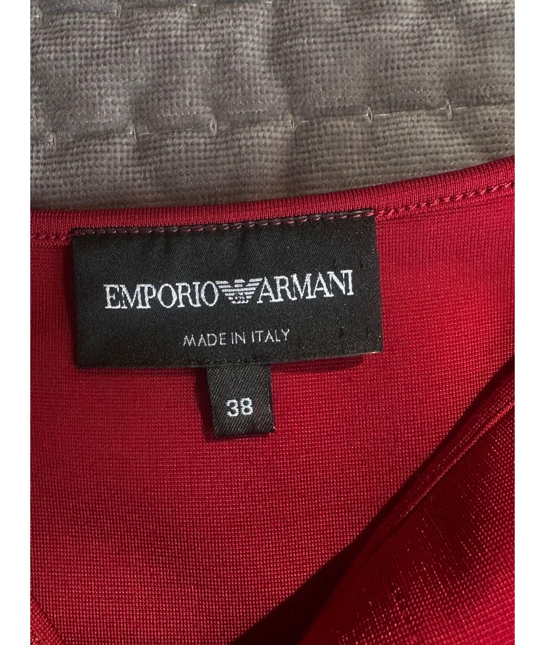 EMPORIO ARMANI Бордовая вискозная футболка, фото 3