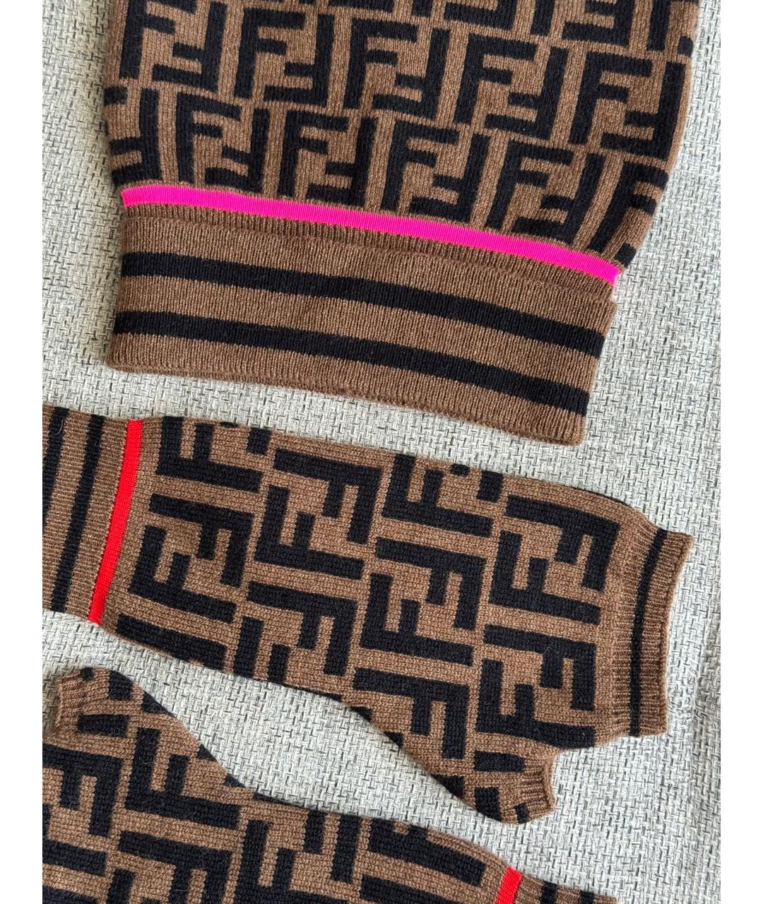 FENDI Коричневая кашемировая шапка, фото 3